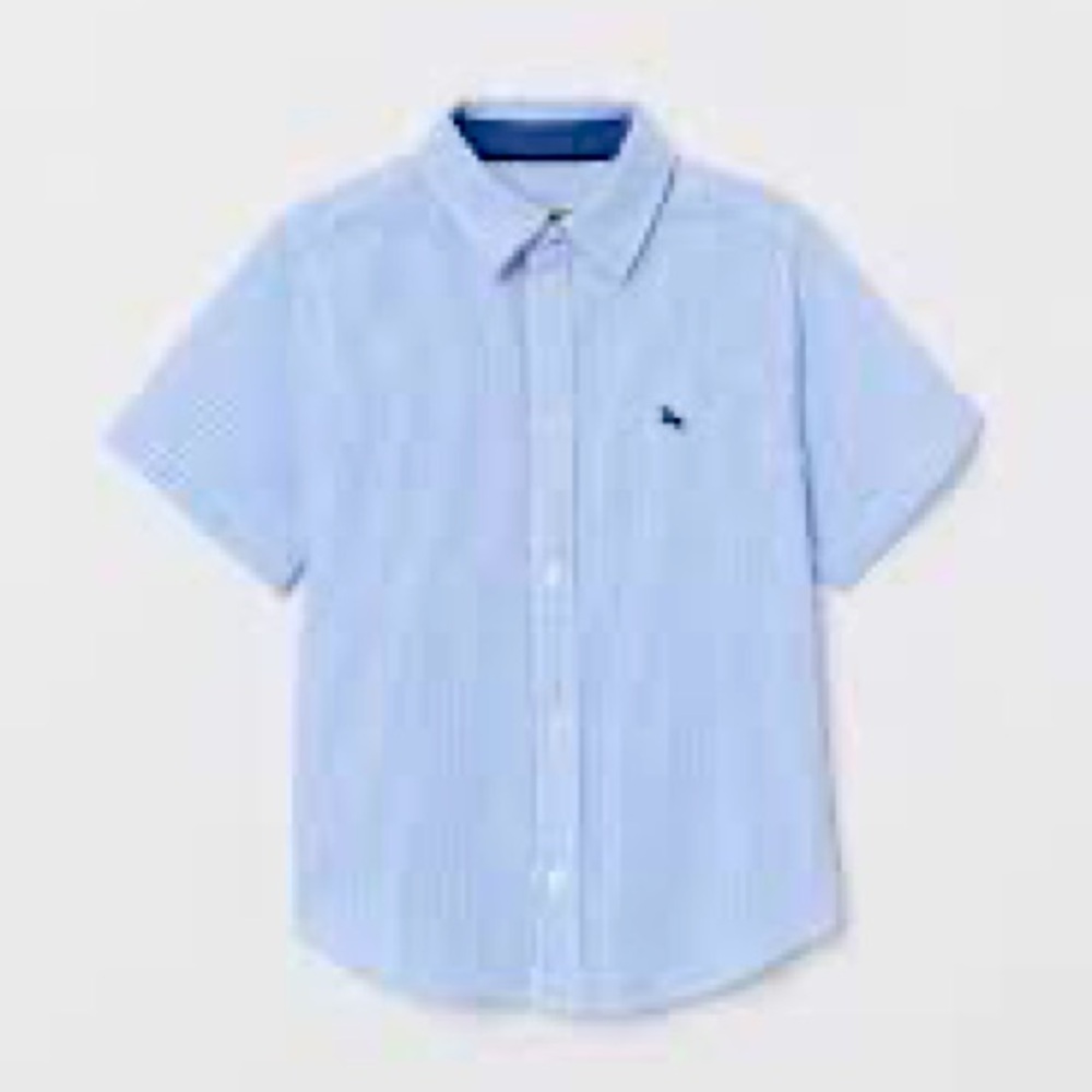 BLUE AND WHITE SHORT-SLEEVED COTTON SHIRT size  3-4